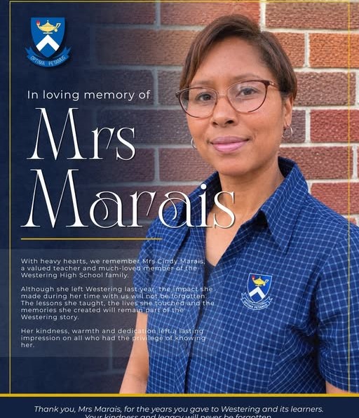 You are currently viewing Mrs. Cindy Marais  Obituary, Westering High School Mourns Loss Of Member